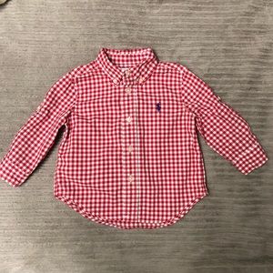 Toddlers Red Plaid Polo